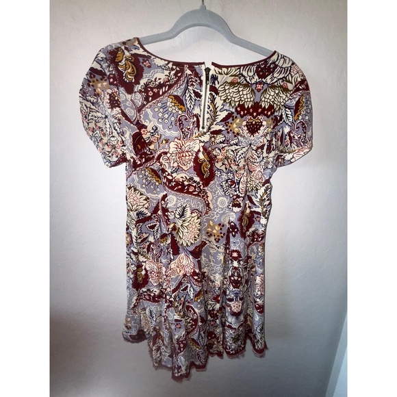 Silence Noise Dress Womens Medium Blue Bohemian Floral Crew Neck Witchy Festival - Picture 2 of 4